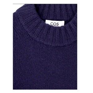 COS Chunky Pure Cashmere Crew Neck Sweater - Navy - L BNWT